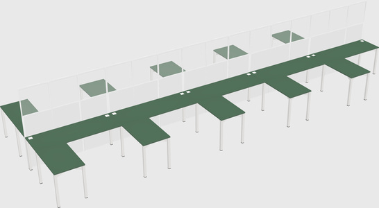 Shared l-shape cubicle