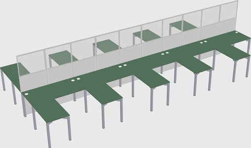 Shared l-shape cubicle