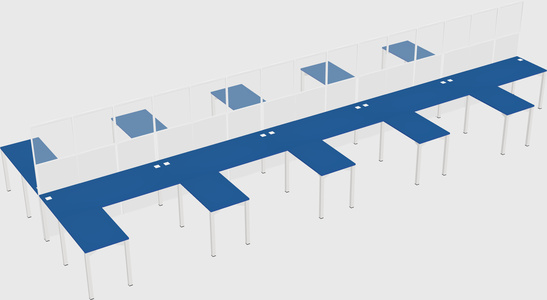 Shared l-shape cubicle