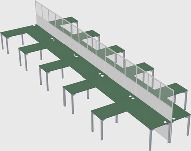 Shared l-shape cubicle