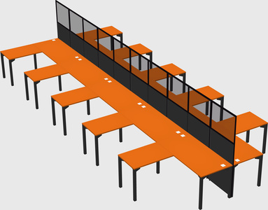 Shared l-shape cubicle