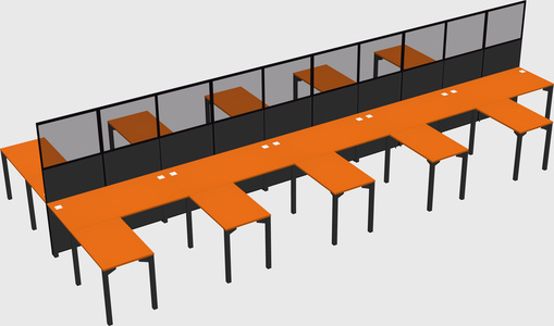 Shared l-shape cubicle