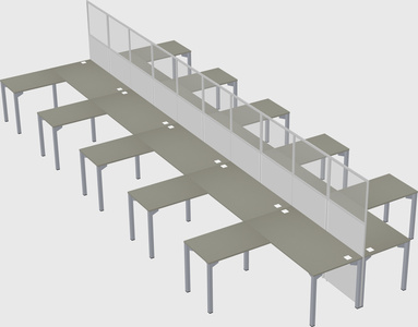 Shared l-shape cubicle