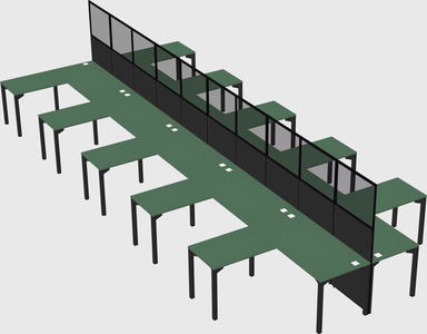 Shared l-shape cubicle