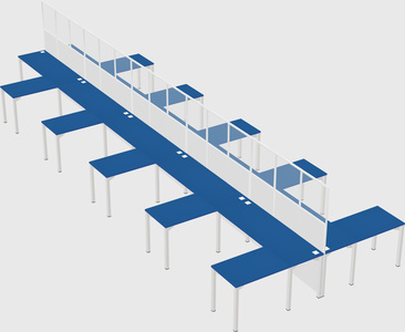 Shared l-shape cubicle