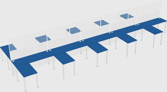 Shared l-shape cubicle