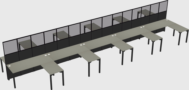 Shared l-shape cubicle