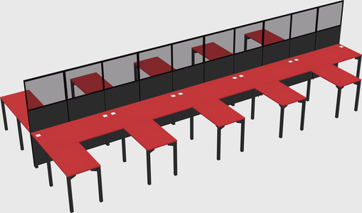 Shared l-shape cubicle
