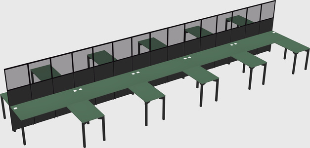 Shared l-shape cubicle