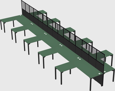 Shared l-shape cubicle