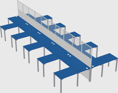Shared l-shape cubicle