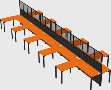 Shared l-shape cubicle