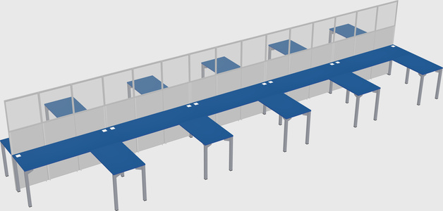 Shared l-shape cubicle