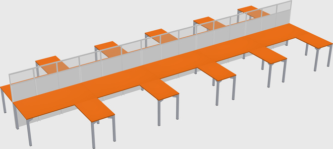 Shared l-shape cubicle