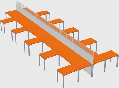 Shared l-shape cubicle