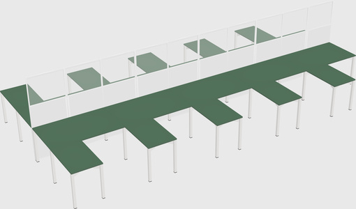 Shared l-shape cubicle