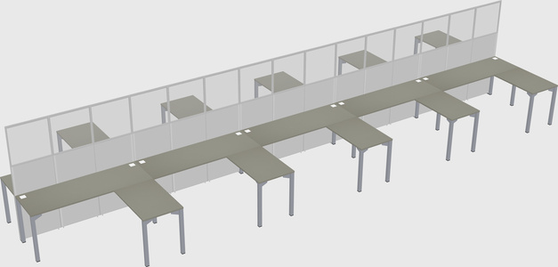 Shared l-shape cubicle
