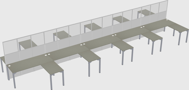 Shared l-shape cubicle