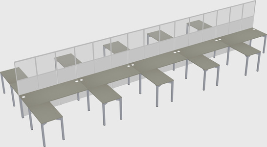 Shared l-shape cubicle