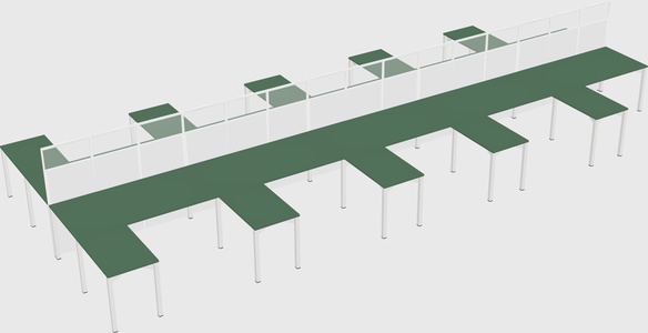 Shared l-shape cubicle