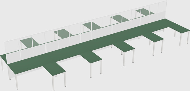 Shared l-shape cubicle