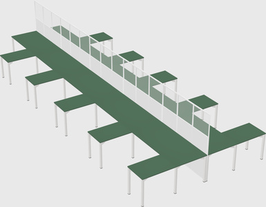 Shared l-shape cubicle