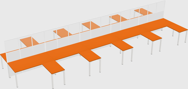 Shared l-shape cubicle