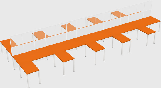 Shared l-shape cubicle