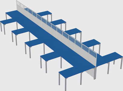 Shared l-shape cubicle
