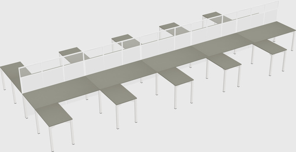 Shared l-shape cubicle