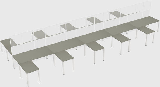 Shared l-shape cubicle