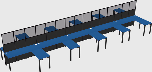 Shared l-shape cubicle