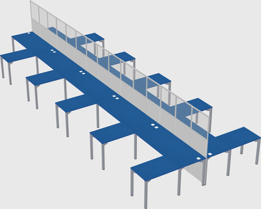 Shared l-shape cubicle