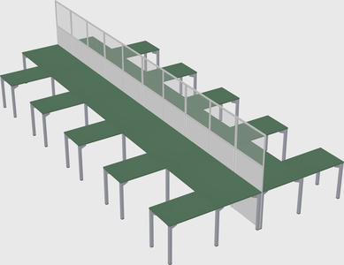 Shared l-shape cubicle