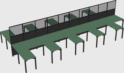 Shared l-shape cubicle