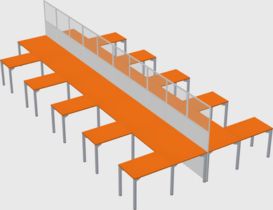 Shared l-shape cubicle