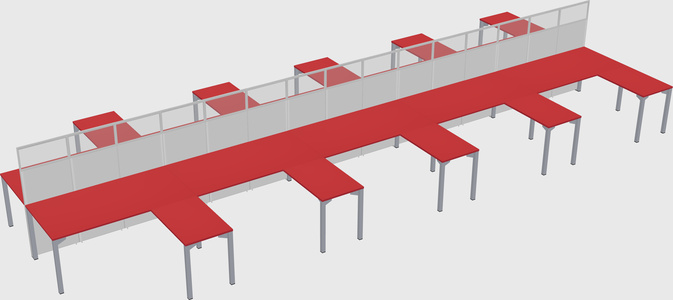 Shared l-shape cubicle