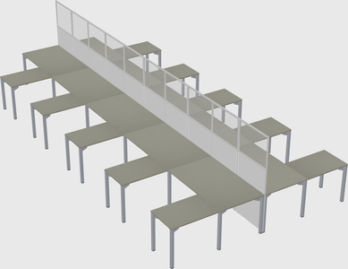 Shared l-shape cubicle