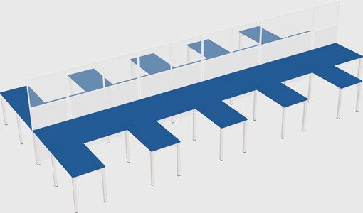 Shared l-shape cubicle