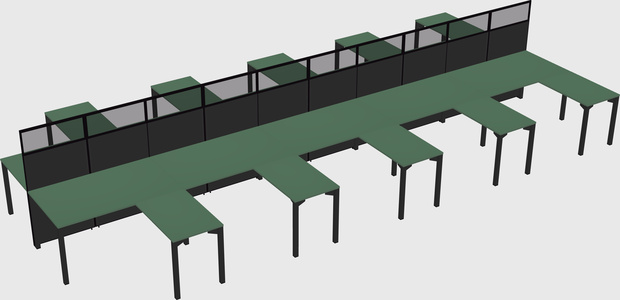 Shared l-shape cubicle