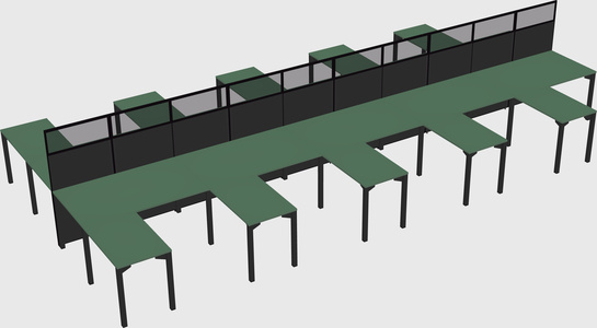 Shared l-shape cubicle