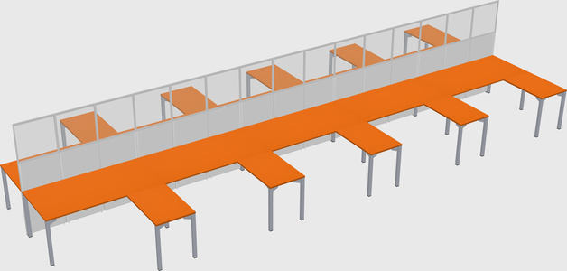 Shared l-shape cubicle