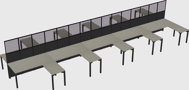 Shared l-shape cubicle