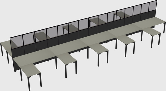 Shared l-shape cubicle