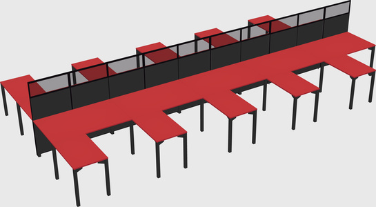 Shared l-shape cubicle