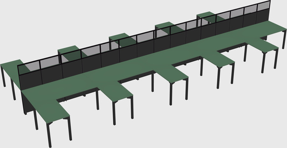Shared l-shape cubicle