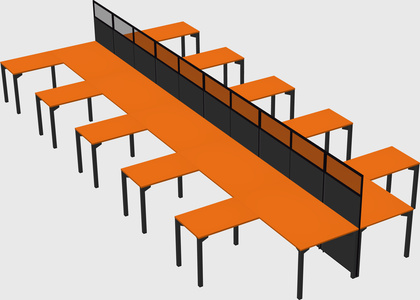 Shared l-shape cubicle