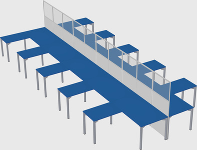 Shared l-shape cubicle