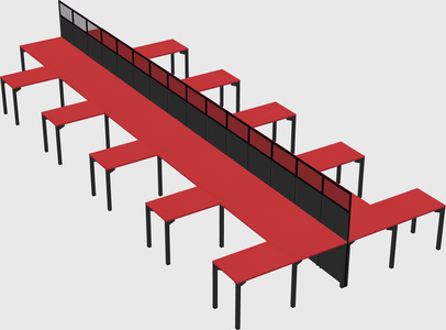 Shared l-shape cubicle