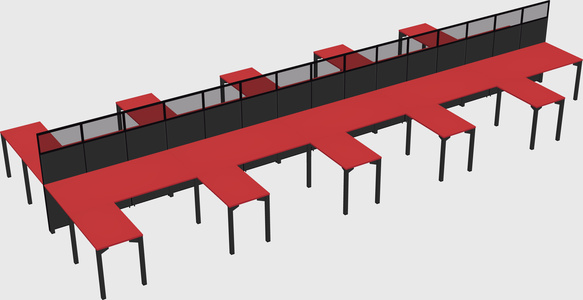 Shared l-shape cubicle